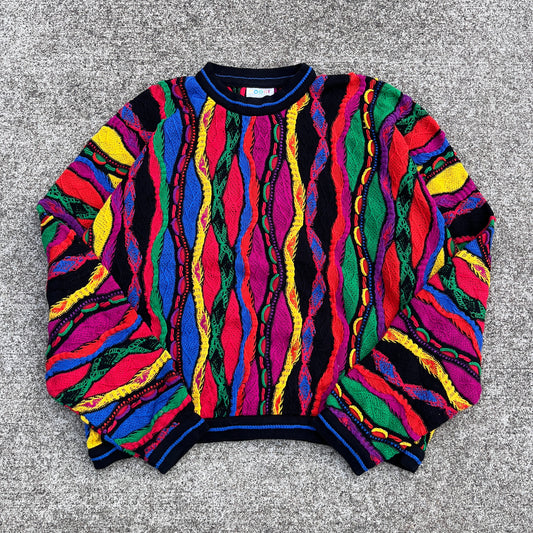 (L) Vintage 90s Coogi Sweater Rainbow