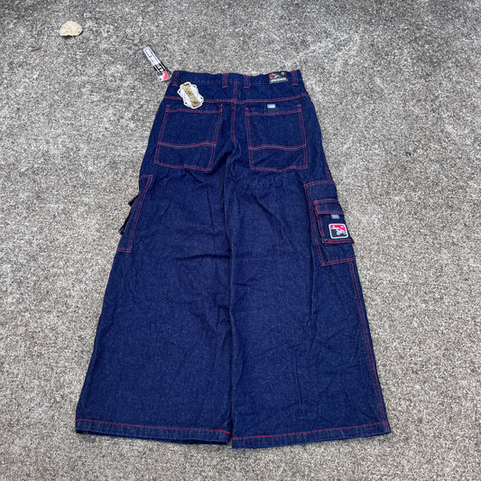 (34x34) Vintage Deadstock Kikwear Cargo Denim Pants - 27