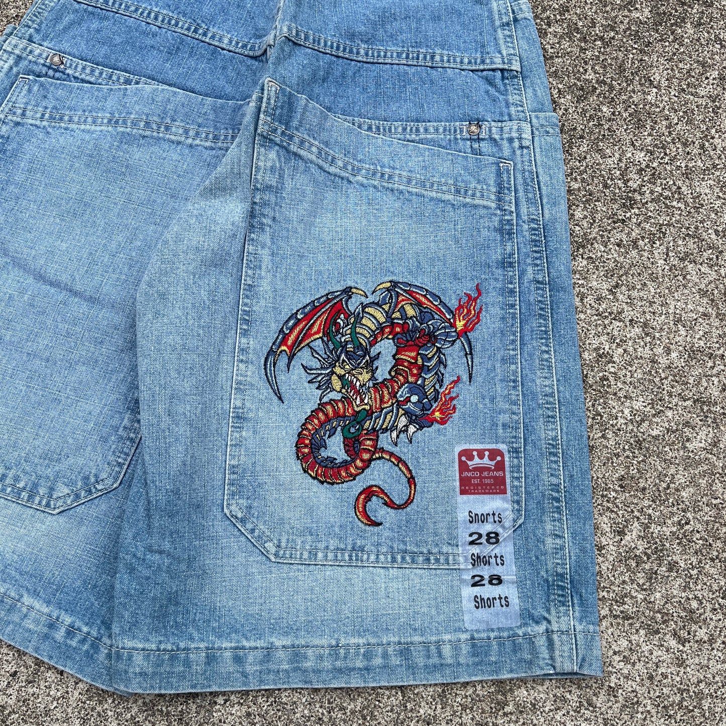 Vintage JNCO Jeans Shorts Tribal Dragon 28 (Deadstock) Rare