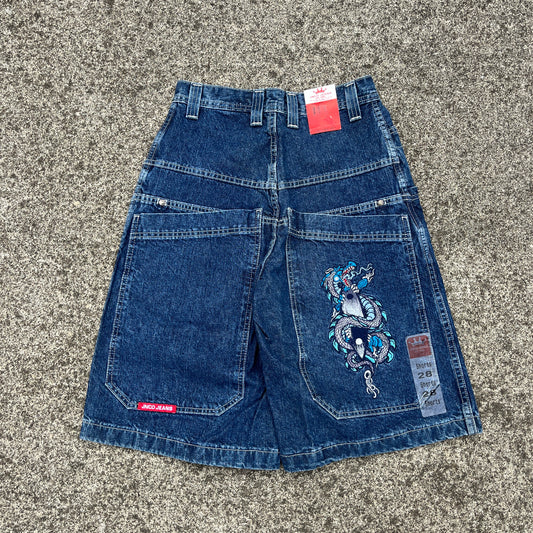 Vintage JNCO Jeans Shorts Tribal Surfboard Dragon 28 (Deadstock) Rare