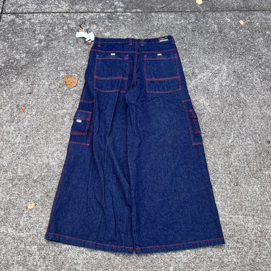 (38x34) Vintage Deadstock Kikwear Cargo Denim Pants - 26