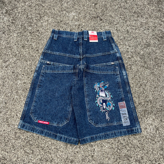 Vintage JNCO Jeans Shorts Tribal Surfboard Dragon 29 (Deadstock) Rare