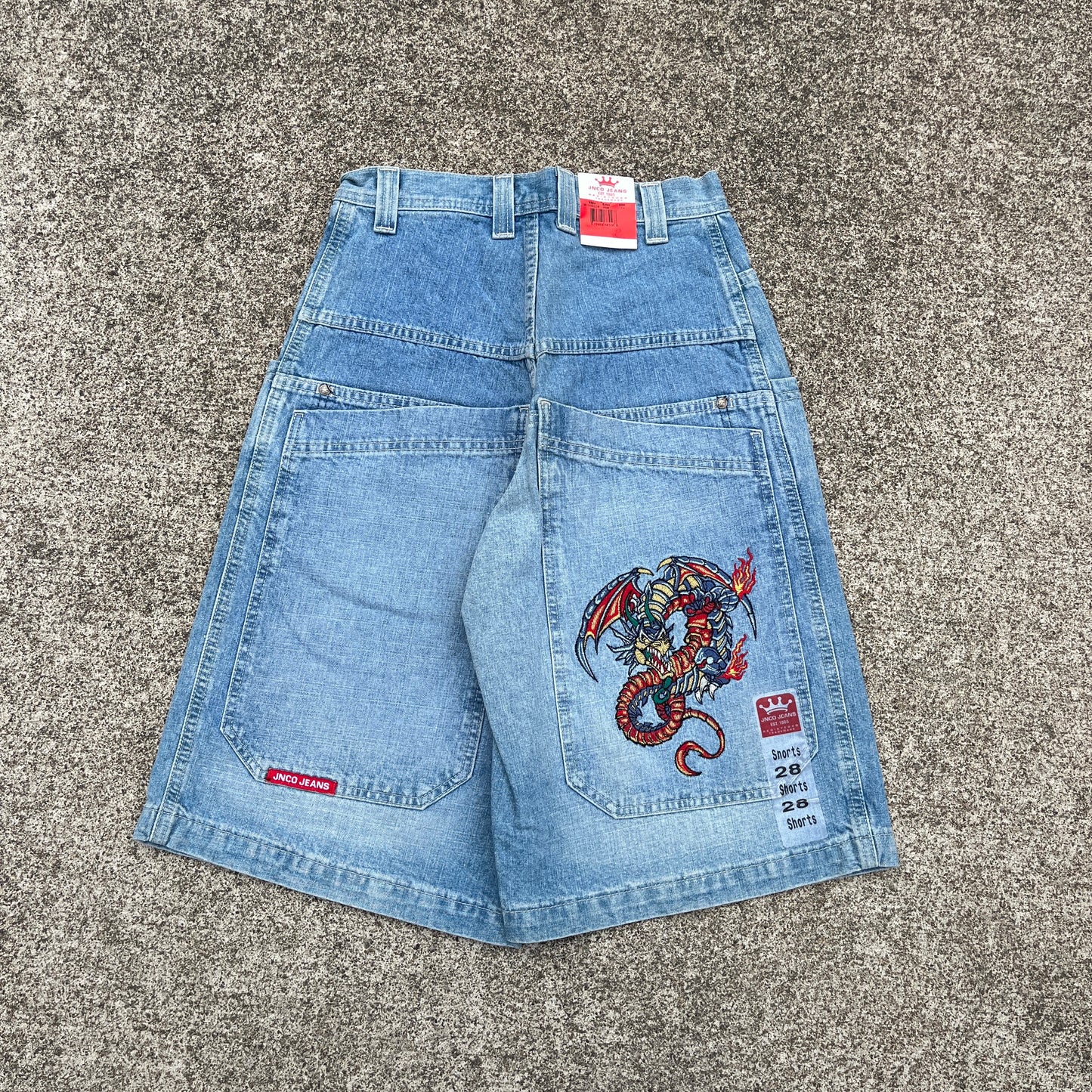 Vintage JNCO Jeans Shorts Tribal Dragon 28 (Deadstock) Rare