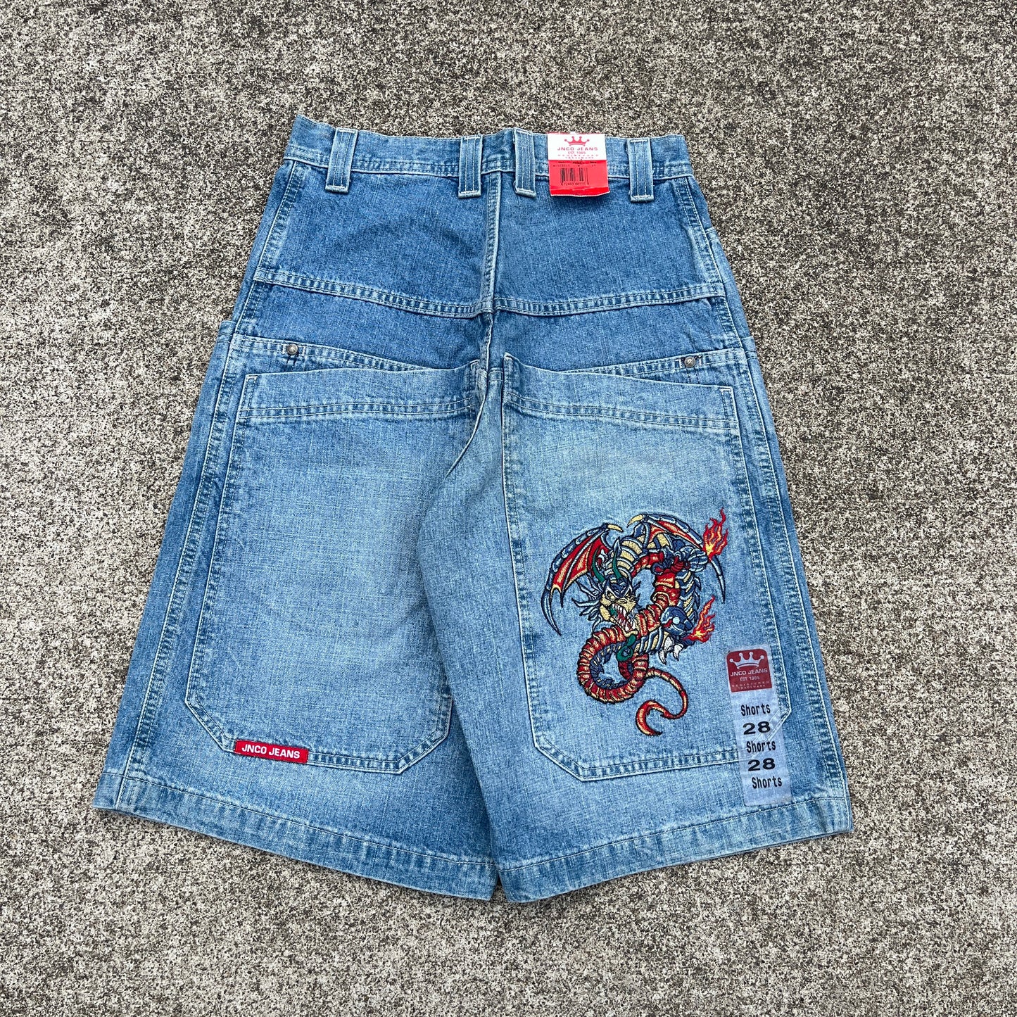 Vintage JNCO Jeans Shorts Tribal Dragon 28 (Deadstock) Rare