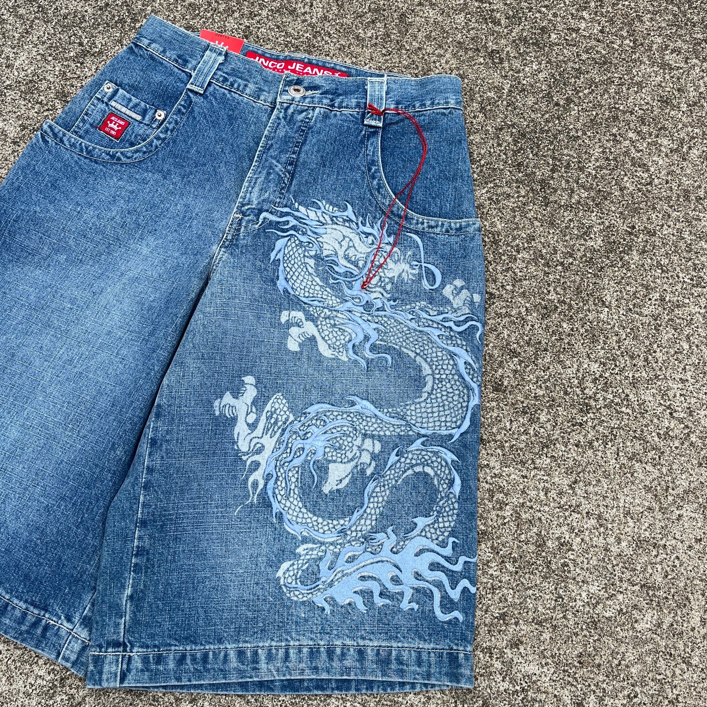 Vintage JNCO Jeans Shorts Tribal Dragon 28 (Deadstock) Rare