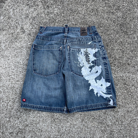 (32) Vintage JNCO Jeans Dragon Jorts