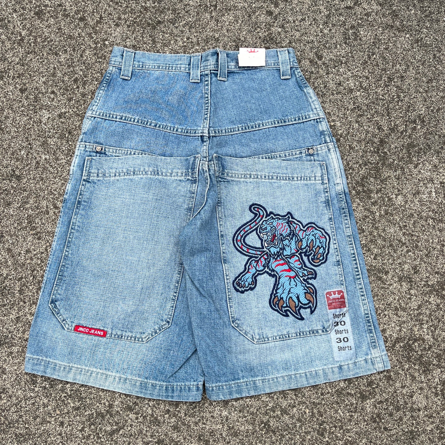 Vintage JNCO Jeans Shorts Blue Panther 30 (Deadstock) Rare