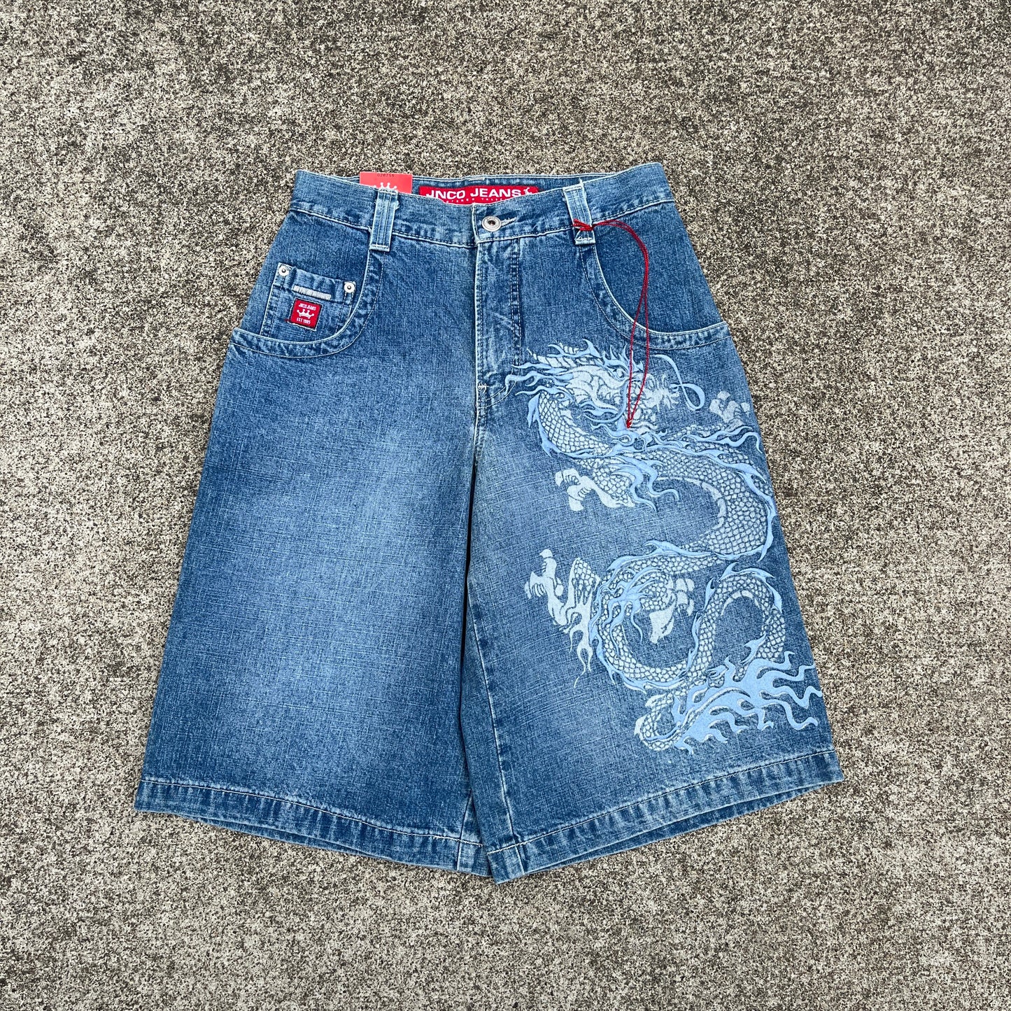 Vintage JNCO Jeans Shorts Tribal Dragon 28 (Deadstock) Rare