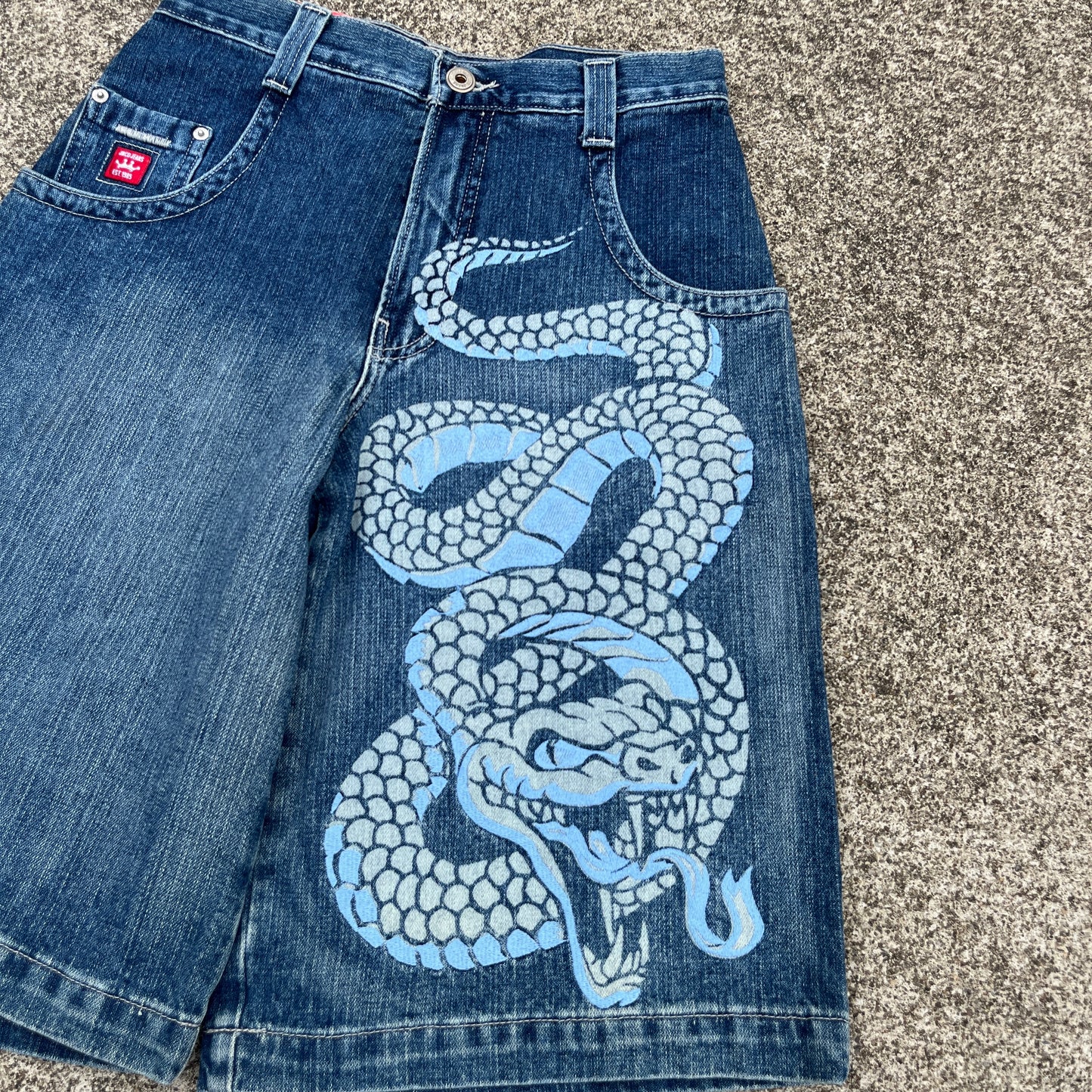 Vintage JNCO Jeans Shorts Tribal Snake 28 (Deadstock) Rare