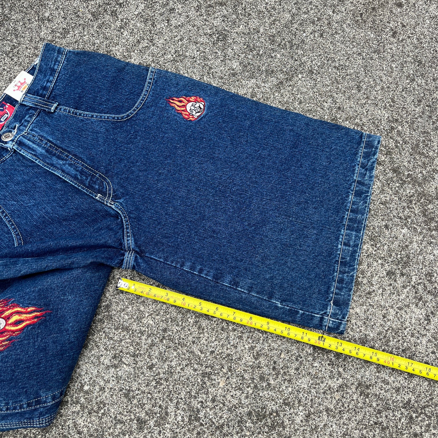 Vintage JNCO Jeans Shorts Flaming Buddha 28 (Deadstock) Rare