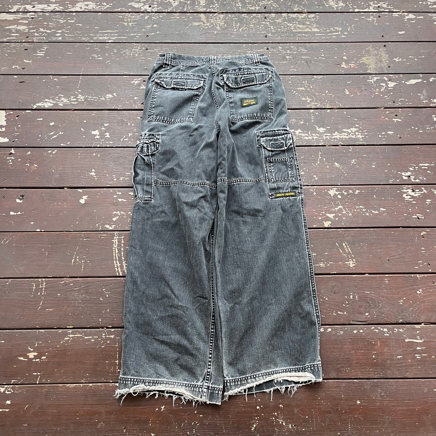 (32x32) Vintage JNCO Jeans Cargo Flaming Crown