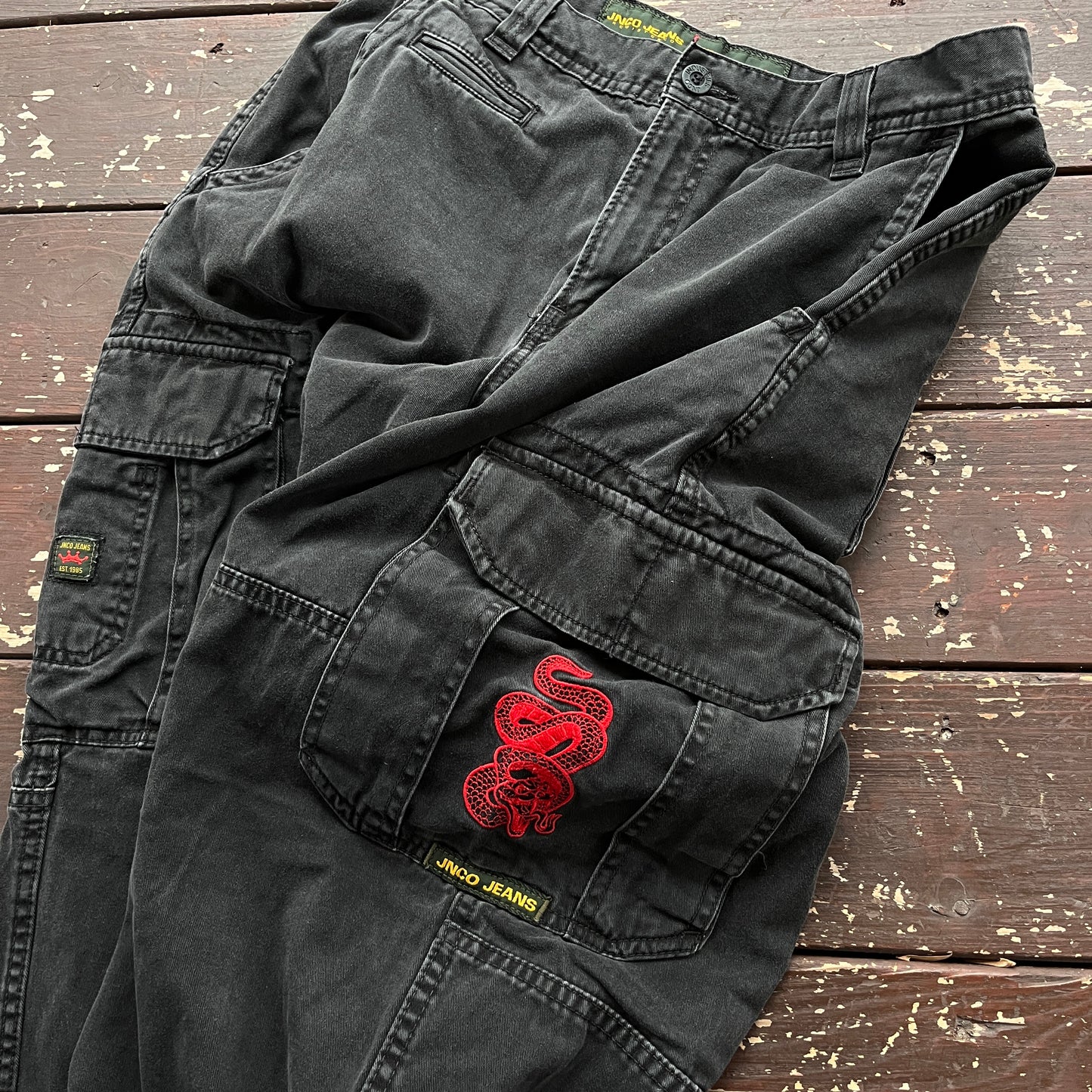 (32x34) Vintage JNCO Jeans Cargo Snake