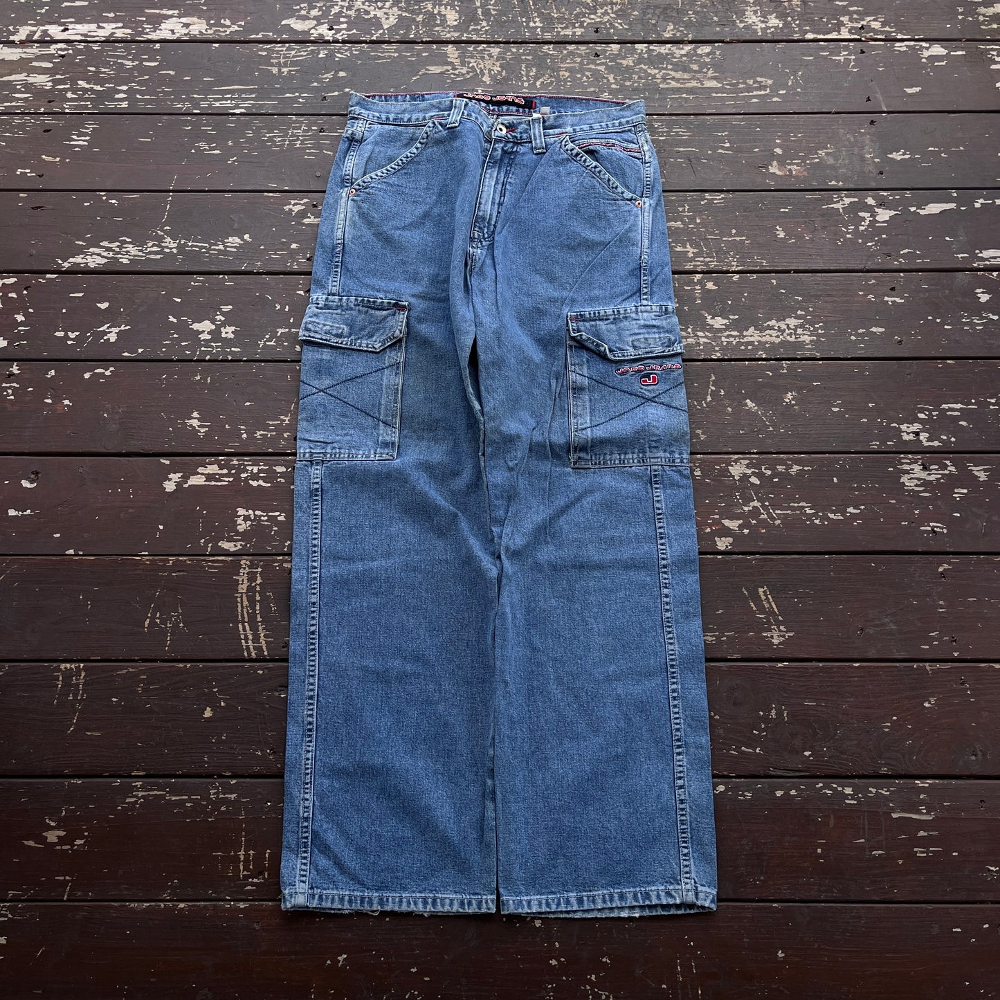 (36x34) Vintage 90's JNCO Jeans Cargo Wide-Leg Jeans