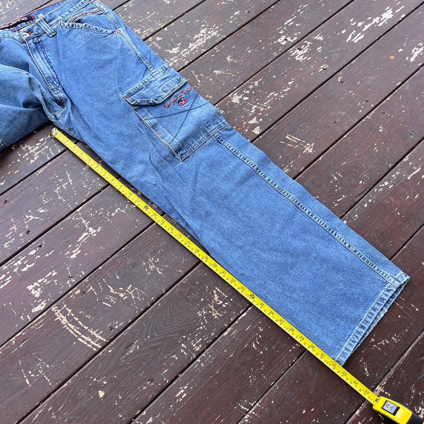 (36x34) Vintage 90's JNCO Jeans Cargo Wide-Leg Jeans